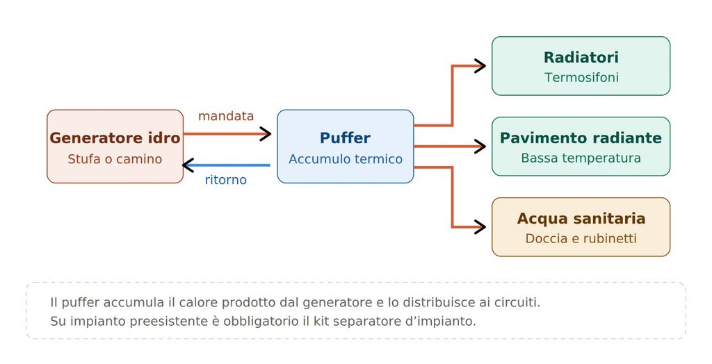 Schema – stufa a legna o a pellet